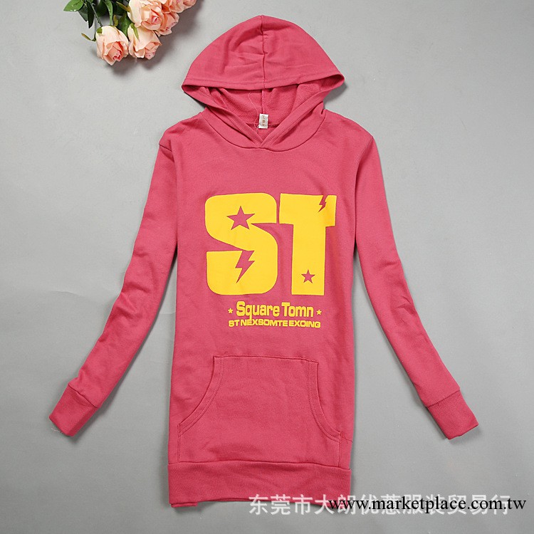 秋冬新品 韓版女士休閑中長款上裝 女士衛衣批發 學生秋裝工廠,批發,進口,代購