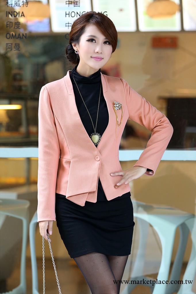 2013秋裝職業小西裝女 韓版時尚修身一粒扣女式小西服W154工廠,批發,進口,代購