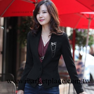 2013新款女裝韓版OL通勤職業裝修身一粒扣小西裝外套女式小西服工廠,批發,進口,代購