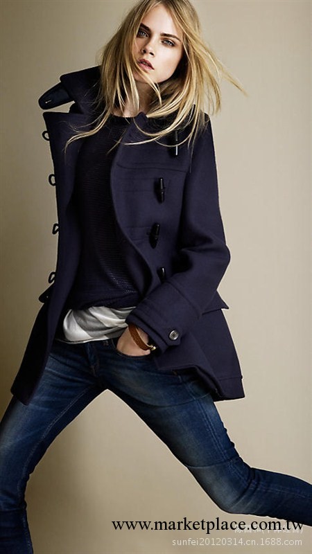 2013秋冬新款ASO@同款歐美風牛角扣大衣 女式風衣 W012工廠,批發,進口,代購