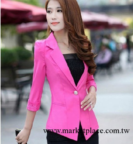 韓版女裝2013新款小西服 女糖果色七分袖小外套西裝工廠,批發,進口,代購