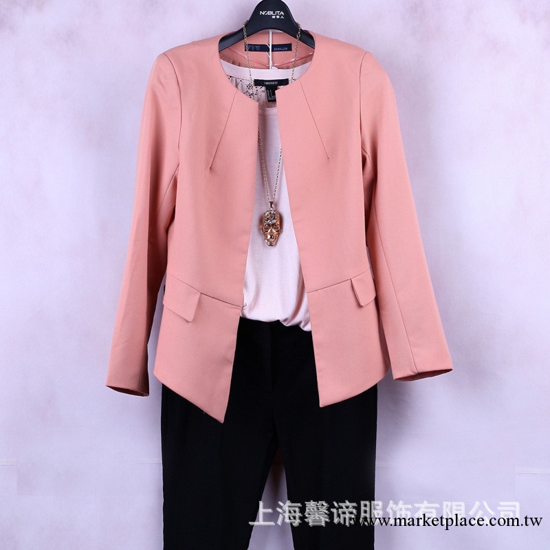 女裝OL通勤修身小西裝 白領外搭無扣下擺荷葉邊辦公室小西裝工廠,批發,進口,代購