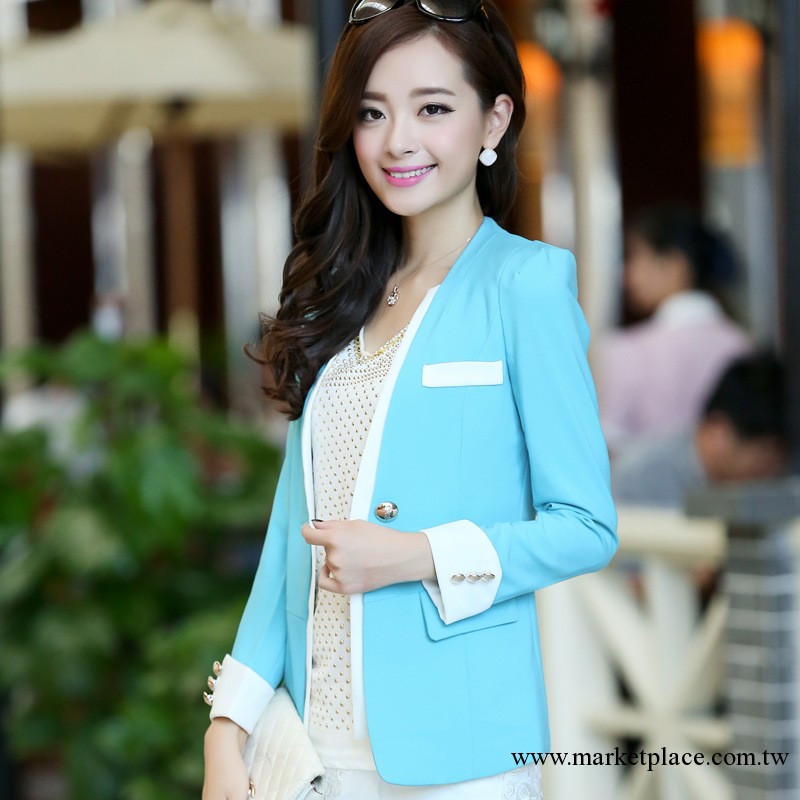 韓版女裝2013新款小西裝 女糖果色長袖小外套西服 代理加盟工廠,批發,進口,代購