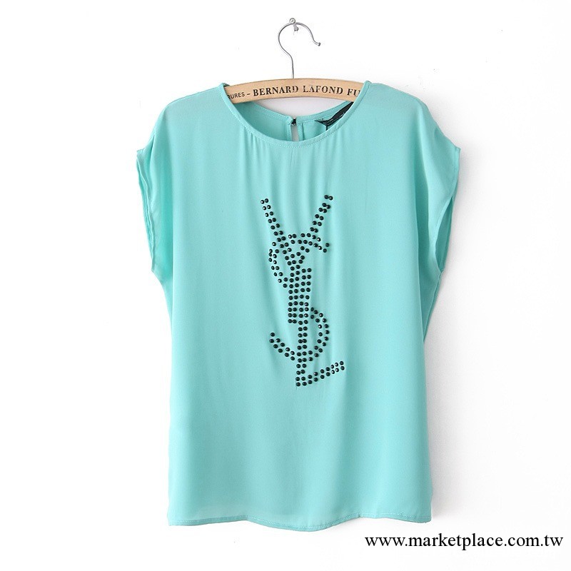 2013春裝新款韓版YL個性創意燙金女款短袖T恤韓版修身體恤衫工廠,批發,進口,代購