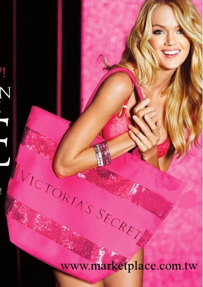 Victoria's Secret 維多利亞的秘密 帆佈亮片大單肩女包工廠,批發,進口,代購