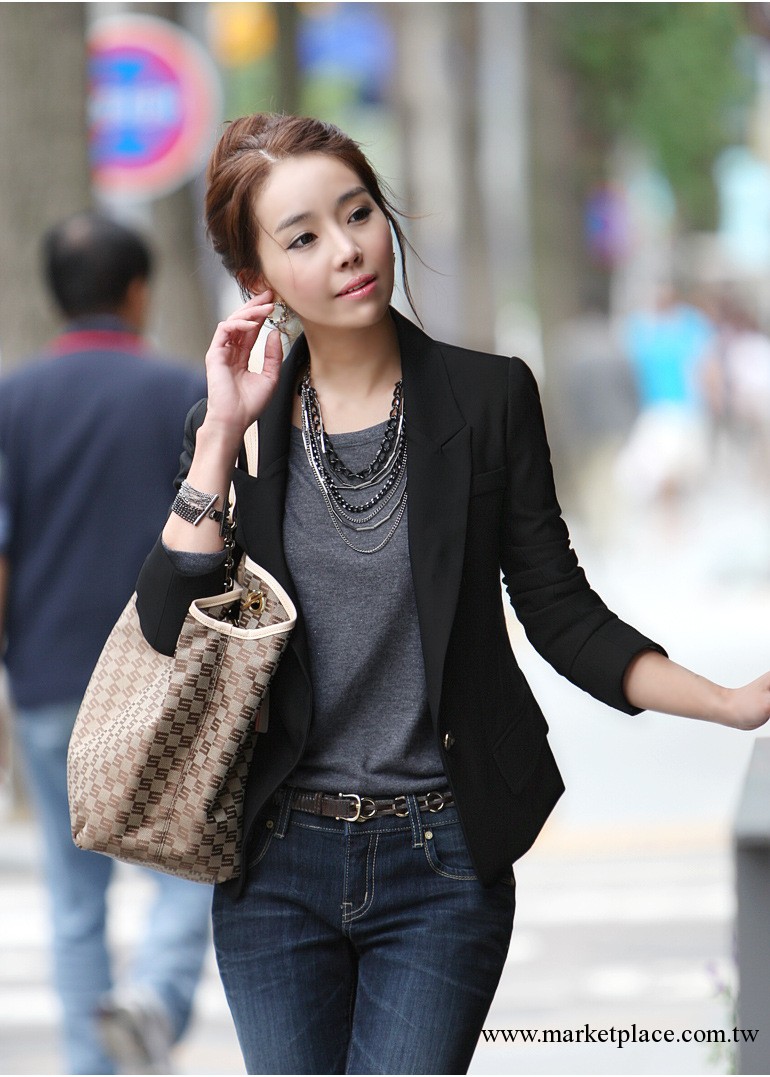 2013裝新品韓版修身小西裝女裝外套一粒扣 女裝工廠,批發,進口,代購