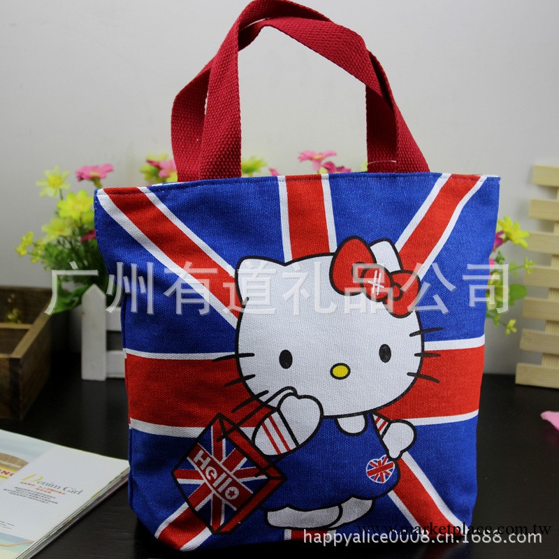 新款批發Hello Kitty韓版購物袋 雙層帆佈包 凱蒂貓飯盒手提袋工廠,批發,進口,代購