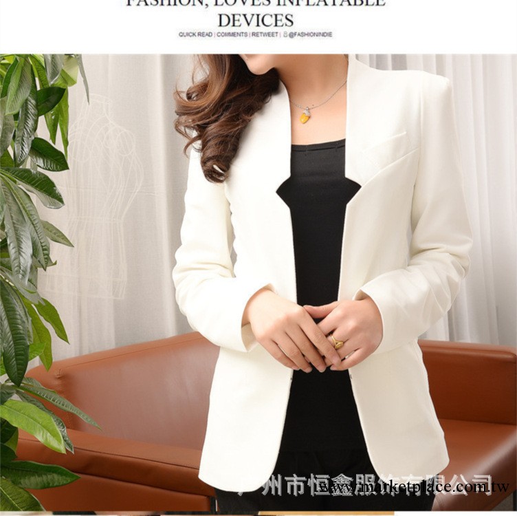 2013秋裝新品 糖果色修身正品小西服外套女 韓版中長款白色小西裝批發・進口・工廠・代買・代購