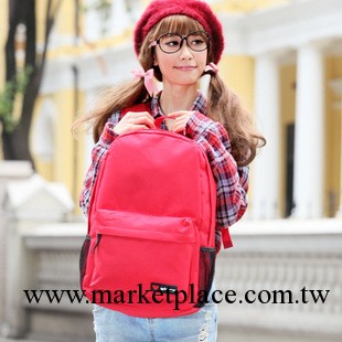 韓版日式簡約帆佈包純色雙肩包 女 學生書包 背包 休閑包W12工廠,批發,進口,代購