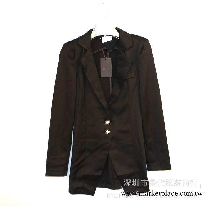 伊可唯尾貨E 黑色加長版小西裝 韓版外貿女裝批發工廠,批發,進口,代購
