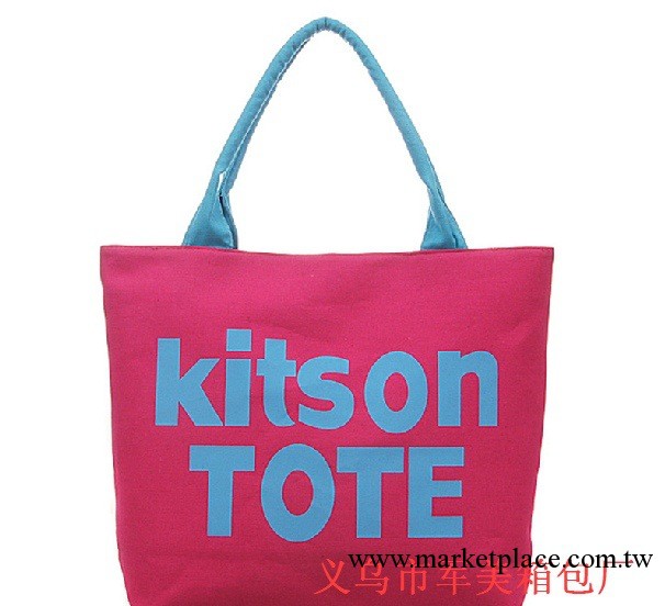 2013新款日韓系kitson字樣大容量帆佈包 沙灘包廠傢專業生產 包包工廠,批發,進口,代購