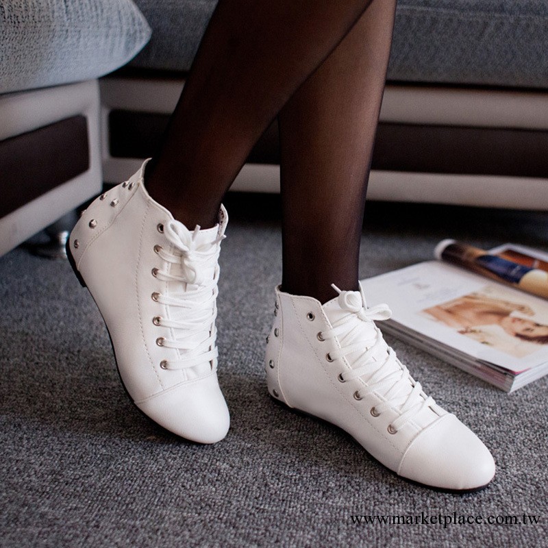 2013新款女鞋時尚歐美潮英倫復古中跟鉚釘單鞋系帶韓版平底鞋批發工廠,批發,進口,代購