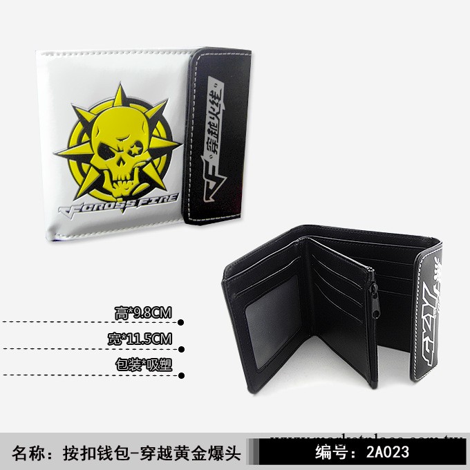 佳星動漫 周邊產品批發   按扣錢包-穿越黃金爆頭 學生錢包工廠,批發,進口,代購