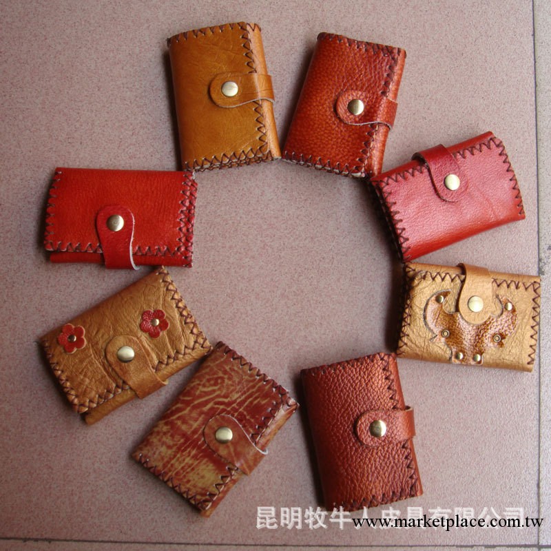 三折牛皮錢包 錢夾 手工錢包 民族特色 送禮佳品 贈品最佳選擇工廠,批發,進口,代購