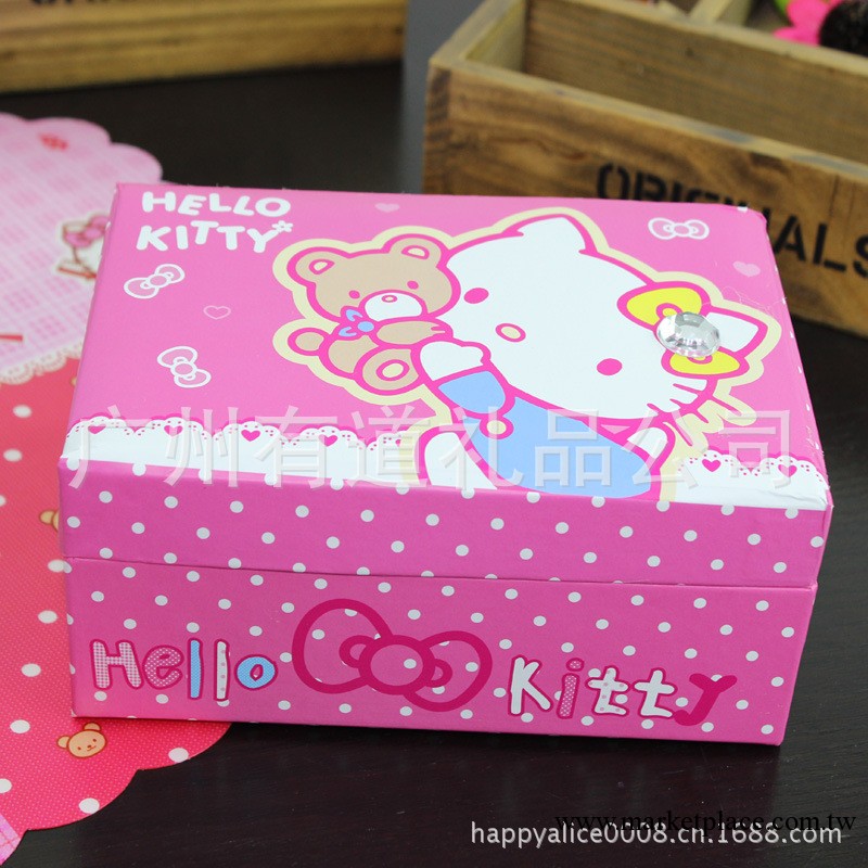 批發新款hellokitty首飾盒收納盒帶鏡子雙層收納盒化妝盒收納箱工廠,批發,進口,代購