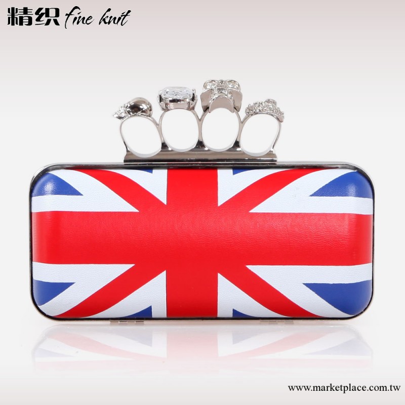 2012新款 英國國旗骷髏頭手抓包鏈條包時尚女包夾子晚宴包包工廠,批發,進口,代購