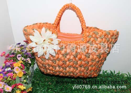 貿易 草編包 藤編包2012新氣質素雅花朵 草編包工廠,批發,進口,代購