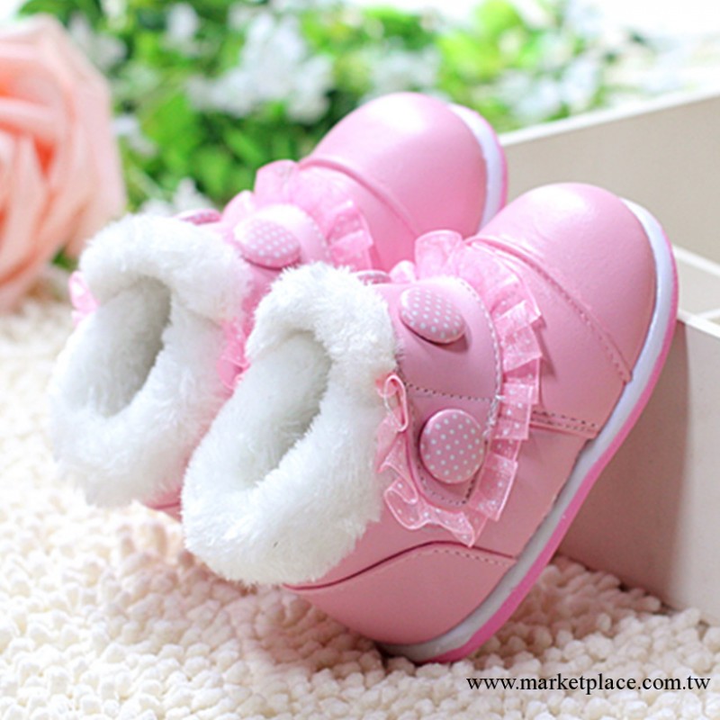 【喜悅公主】2013冬款新版嬰兒鞋羊皮公主棉鞋兒童鞋 (14-18）D06工廠,批發,進口,代購