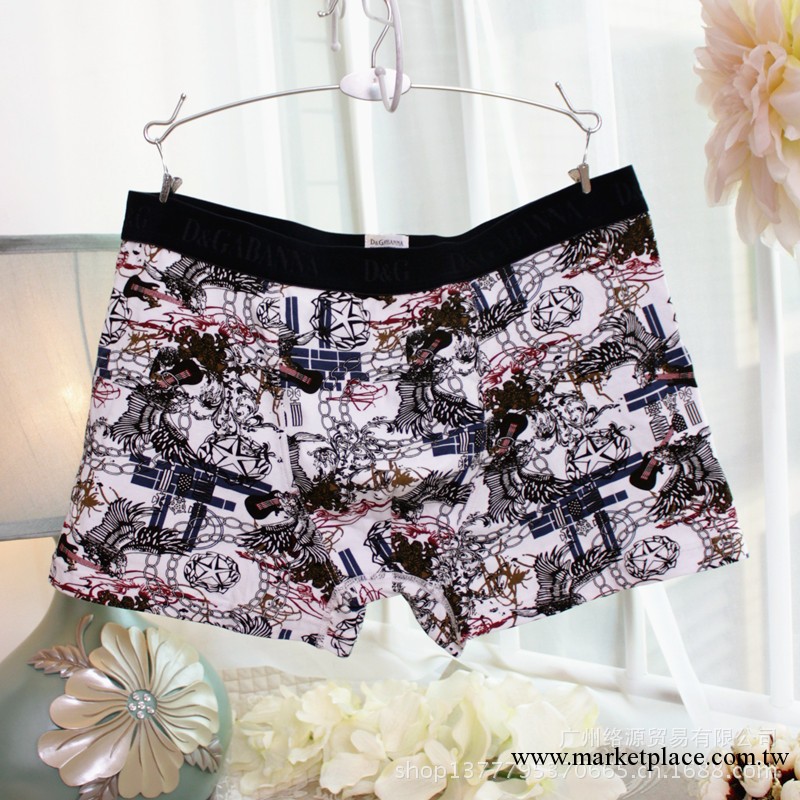 外貿庫存批發高檔男士式全純棉中腰平角腳印花 大碼內褲 2條一盒工廠,批發,進口,代購