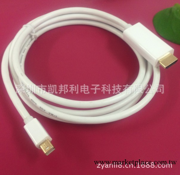 mini dp轉hdmi線 蘋果電腦轉接線 白色mac接電視高清連接線工廠,批發,進口,代購