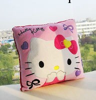 Hello Kitty 優質靠墊抱枕 大紅凱蒂貓毛絨 方形靠枕 毛絨玩具工廠,批發,進口,代購