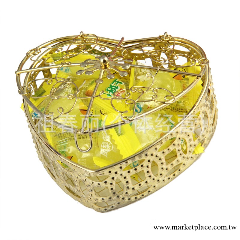2013新品上市，鐵絲金色桃心形糖果拿．禮品合盒．聖誕工藝品擺件工廠,批發,進口,代購
