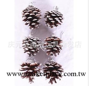聖誕松果原色5CM 6/包 聖誕樹掛件 聖誕樹裝飾品 聖誕裝飾品掛件工廠,批發,進口,代購