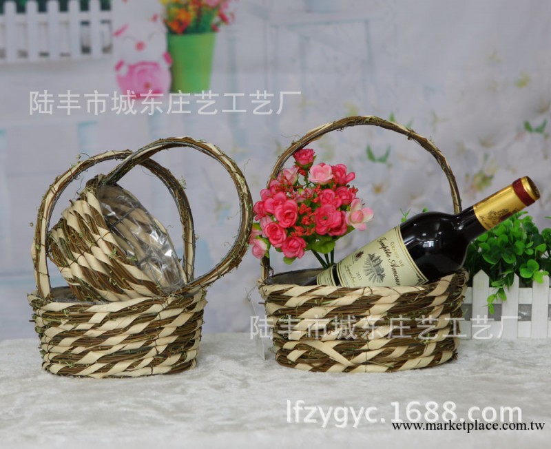 外貿出口 廠價直供 聖誕節 復活節 萬聖節用品葵葉加飯藤圓形提籃工廠,批發,進口,代購