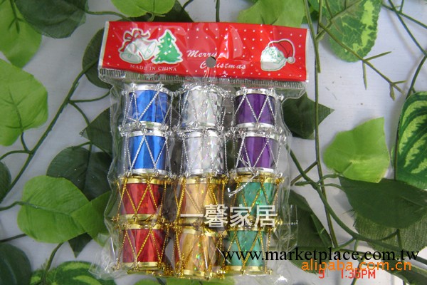 聖誕節掛件 聖誕禮物 聖誕小鼓（12個）聖誕樹飾品工廠,批發,進口,代購