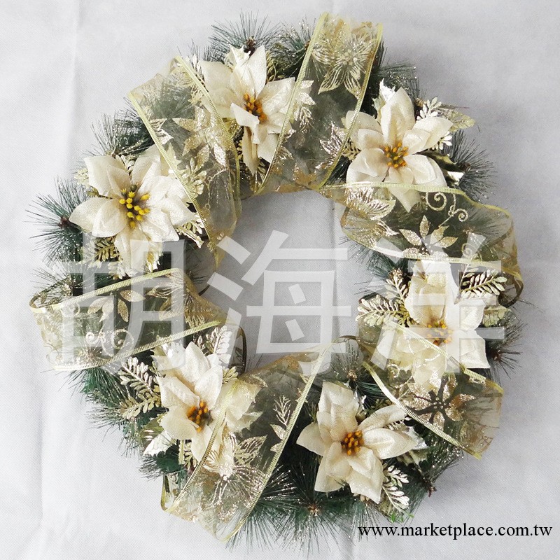 2013年 聖誕花環 新年花環 萬聖節裝飾 藤條花環  金色45CM工廠,批發,進口,代購