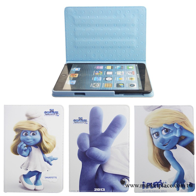 廠傢直銷藍精靈ipad2/3/4保護套 ipadmini可愛蘋果平板卡通保護套工廠,批發,進口,代購