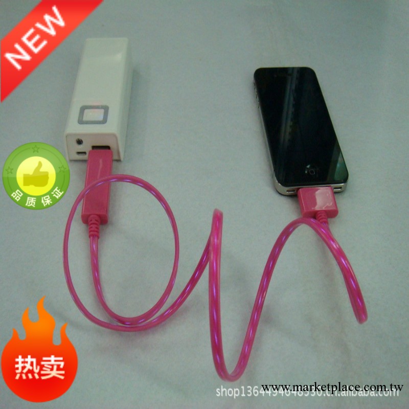 新款發光線iPhone5/4/4s/安卓數據線 蘋果5/4/4s/安卓led燈數據線工廠,批發,進口,代購