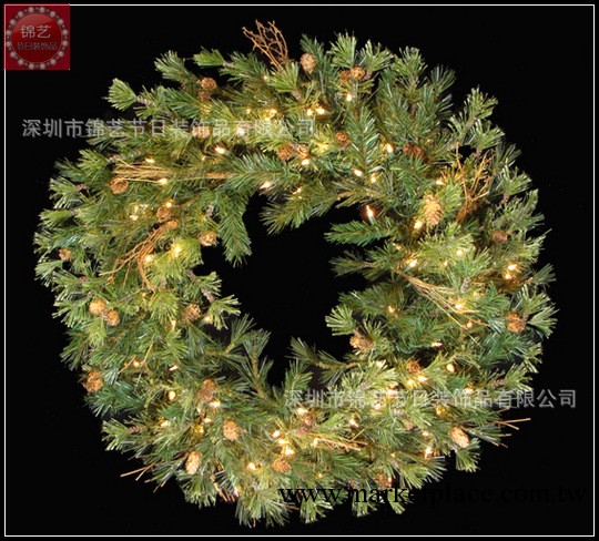 【產品推薦】發光聖誕花環|LED聖誕花環|帶電池的聖誕花環工廠,批發,進口,代購
