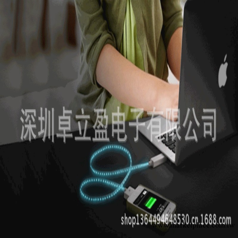 直銷 iphone5數據線發光線 數據流光線 冷光線 蘋果可視電流線工廠,批發,進口,代購