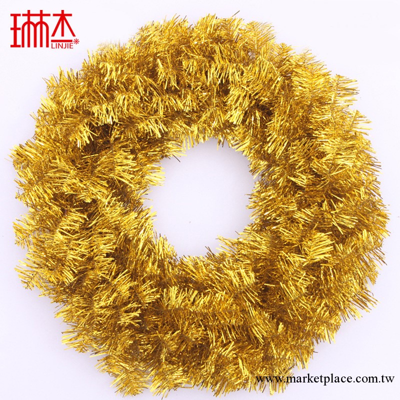 琳傑 50CM金色/黑色/紅色聖誕花環 聖誕節i酒店商場裝扮用品工廠,批發,進口,代購