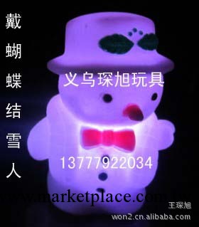戴蝴蝶結雪人七彩小夜燈 聖誕節七彩雪人燈 夢幻雪人燈 裝飾禮物工廠,批發,進口,代購