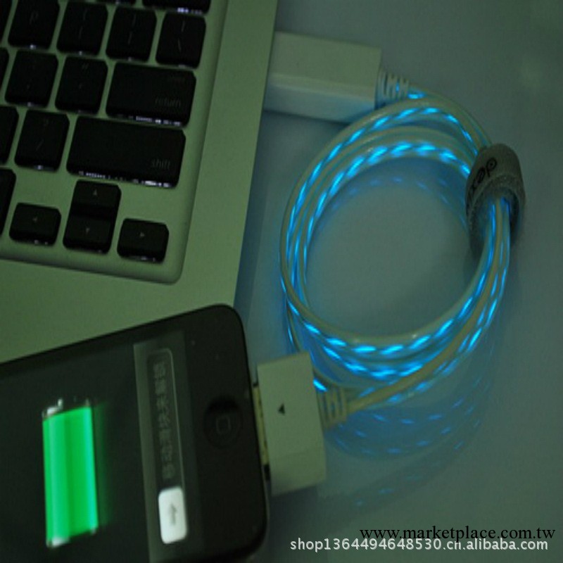 iphone4發光線 蘋果充電iphone4發光數據線 蘋果數據線廠傢 批發工廠,批發,進口,代購