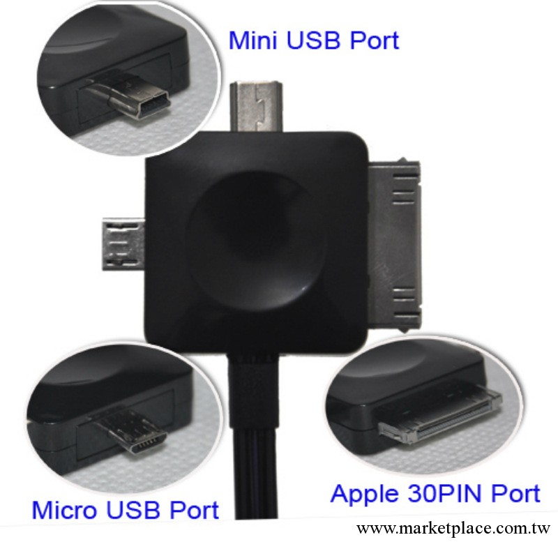 批發新品 三合一發光線充電傳輸數據一體蘋果四代三星邁克發光線工廠,批發,進口,代購