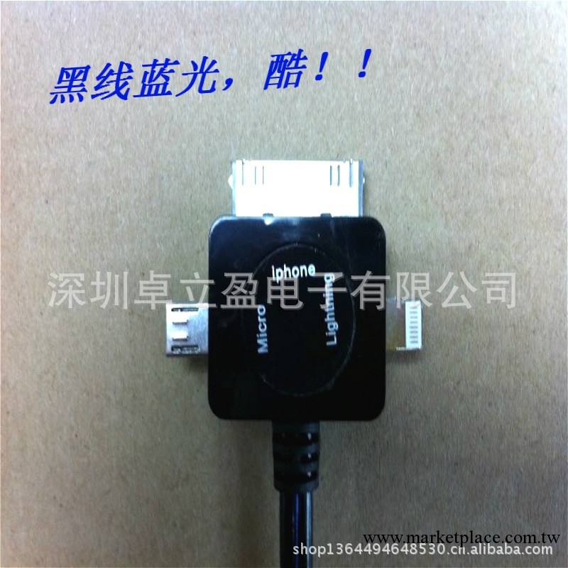 三合一EL冷光發光數據線、蘋果4發光線、蘋果5發光線、HTC發光線工廠,批發,進口,代購
