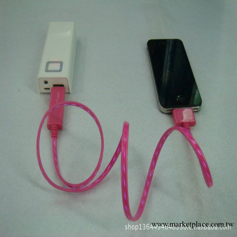 蘋果4發光數據線廠傢批發 iphone4發光線數據線 LED流光數據線工廠,批發,進口,代購