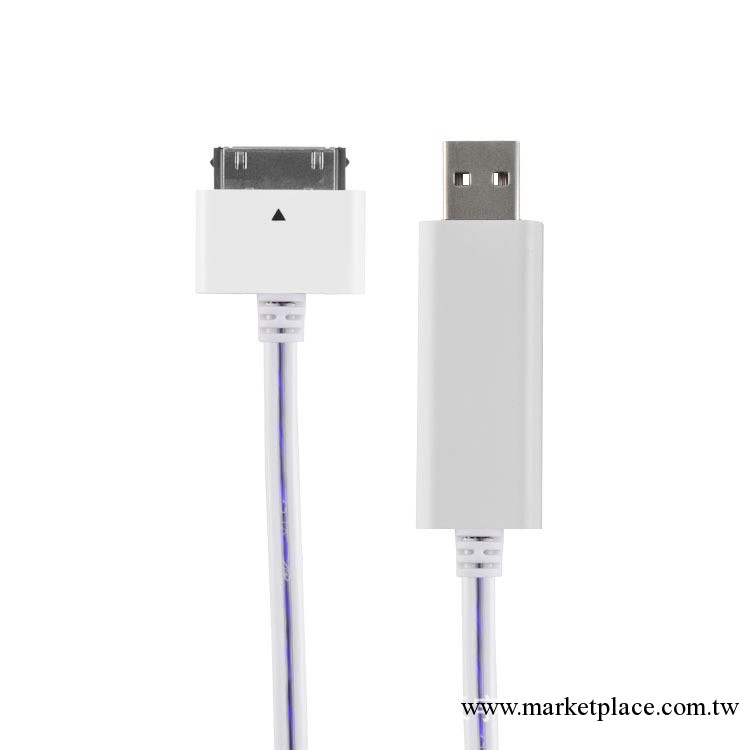 iphone4發光線iphone4S追光數據線蘋果冷光線黑發藍工廠,批發,進口,代購