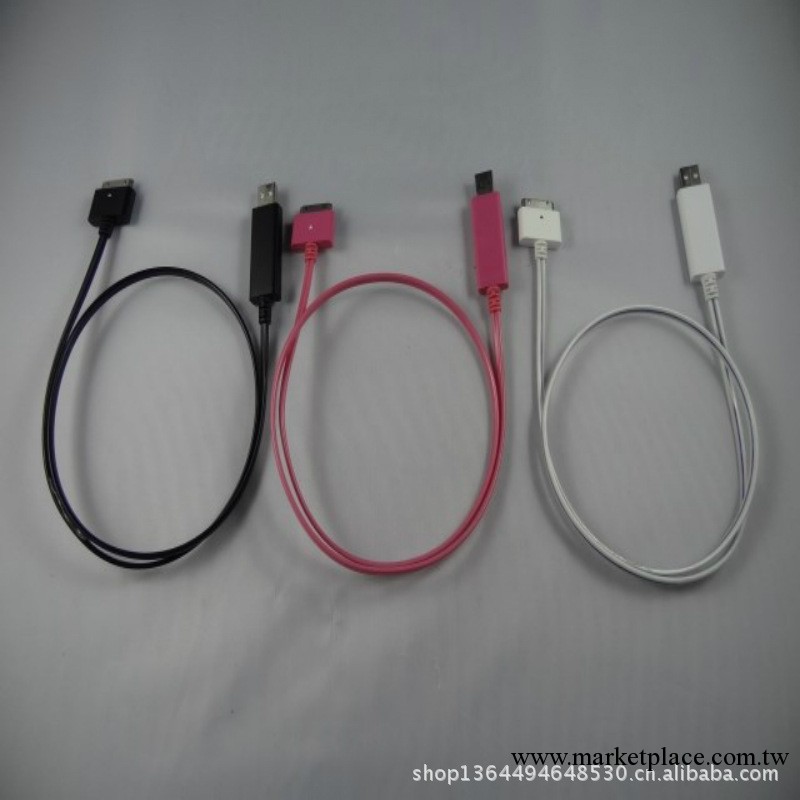 【熱銷】新款蘋果發光數據線充電線 iphone4s ipad數據線專利線材工廠,批發,進口,代購