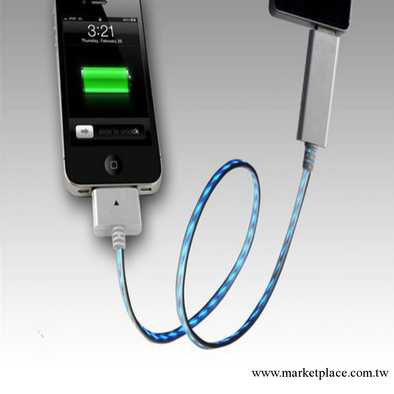 新產品蘋果 iphone5 4s 追光 數據線 new ipad 3 2 冷光線 發光線工廠,批發,進口,代購