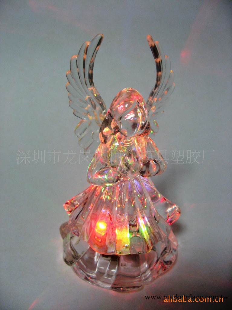 帶多彩變色發光天使聖誕禮品 發光工藝禮品/飾品註塑廠傢工廠,批發,進口,代購