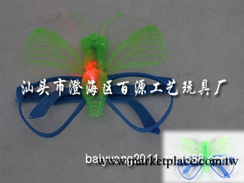 蝴蝶眼鏡帶燈 聖誕眼鏡 帶眉毛 節日玩具 禮品 促銷品塑料工廠,批發,進口,代購