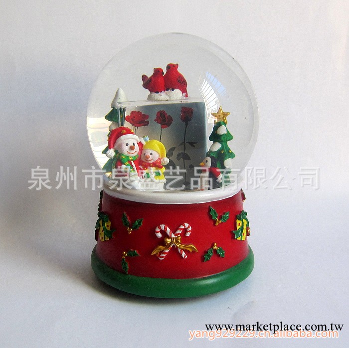 【供應外貿出口工藝品】樹脂聖誕音樂盒相框水晶球工廠,批發,進口,代購