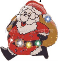 廠傢大量供應閃光聖誕老人胸章，發光復活節胸章,定制LOGO胸章工廠,批發,進口,代購