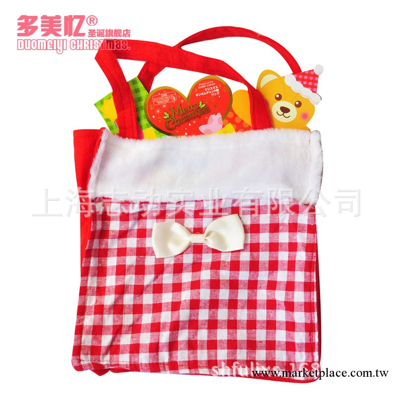 2013聖誕禮袋大量現貨供應 紅白格禮袋 聖誕裝飾 聖誕派對道具工廠,批發,進口,代購