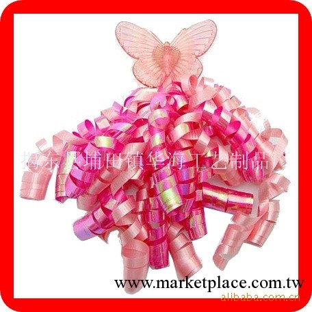 Curly bow 粉色卷卷花 禮品花 聖誕禮品包裝花工廠,批發,進口,代購