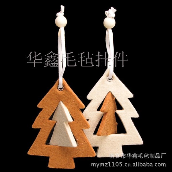激光雕刻聖誕節專用毛氈飾品  毛氈飾品掛件  工藝品   毛氈禮品工廠,批發,進口,代購